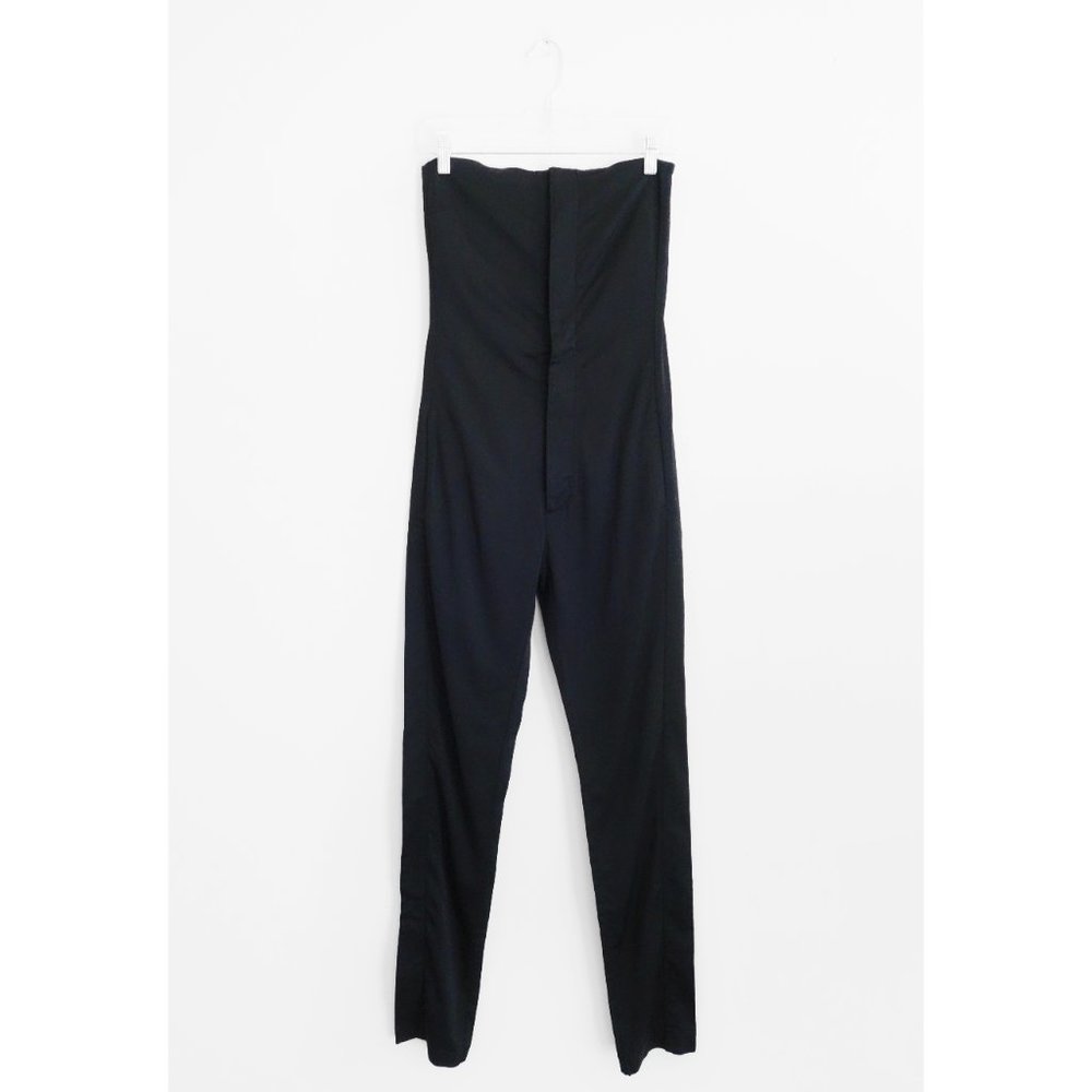 Maison Martin Margiela MM6 Black Sateen Viscose Wool Stretch Jumpsuit IT 40 US 4 - Picture 2 of 5